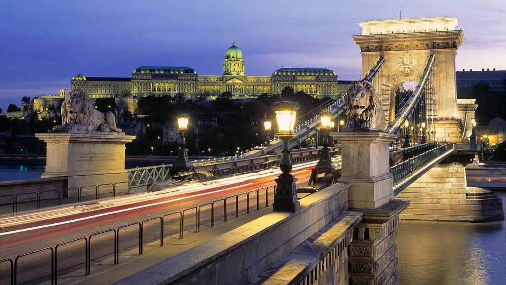 Chain Bridge with Buda Castle in Budapest
