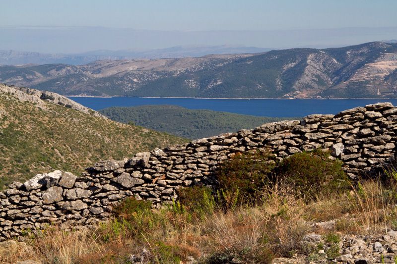 Centuries old dry stone walls on Hvar Island, Croatia